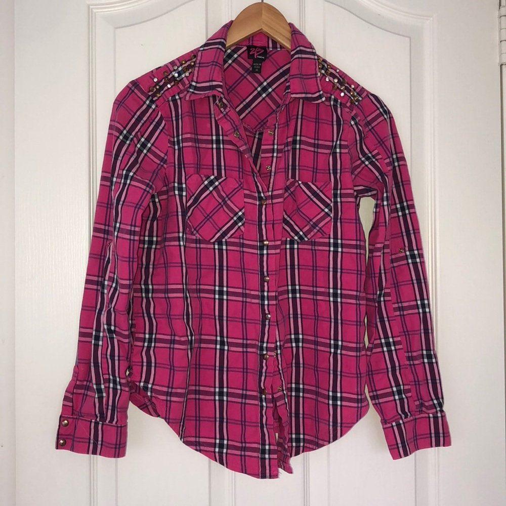 Long Sleeve Flannel Snap On Shirt